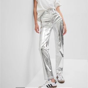 Gap vegan leather metallic pants